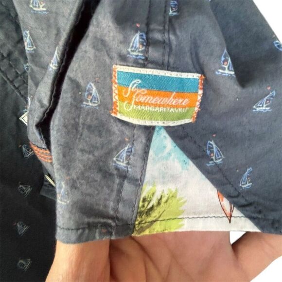 St. Somewhere Margaritaville Men's Nautical Sailing Button-Up Shirt Size M - Picture 5 of 7